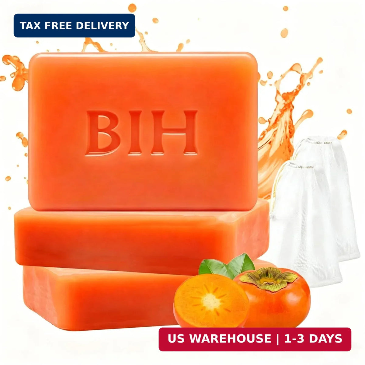 Persimmon Soap Bar Set - Natural Deodorizing Body Cleansing for All Skin Types