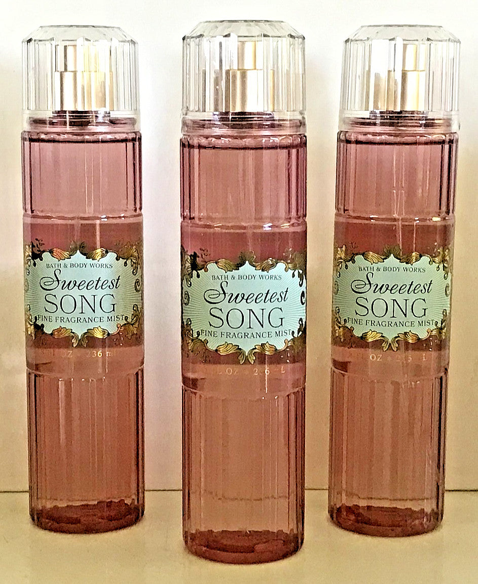 Sweetest Song Fragrance Mist Body Spray Set - 3 Pack, 8 oz Each