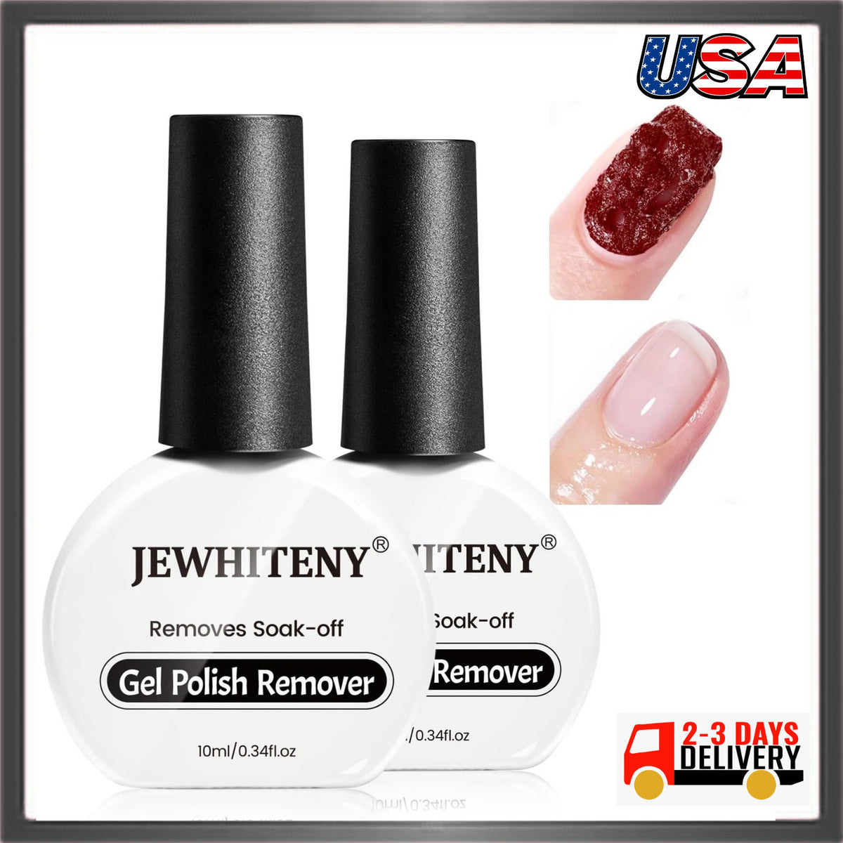 Gel Nail Polish Remover 10ML Wipes 2-Pack Fast Easy Nail Removal