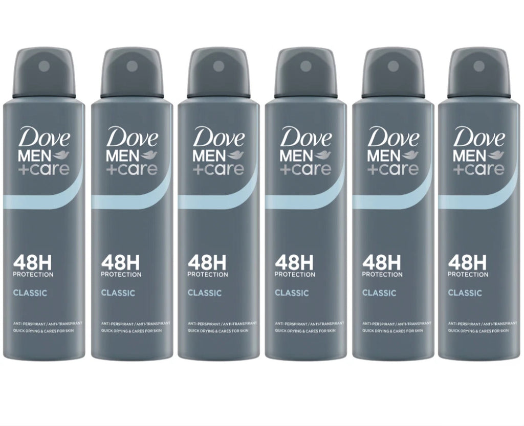 Men's Deodorant Spray 150ml x 6 Pack Long-Lasting 48H Freshness