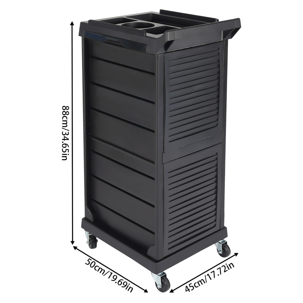 Lockable Salon Trolley Cart with 7 Tiers & Tool Holders for Hair & Beauty