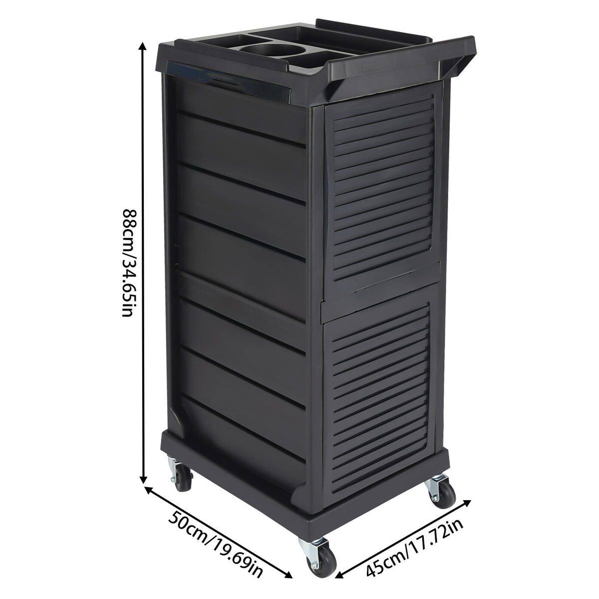 Lockable Salon Trolley Cart with 7 Tiers & Tool Holders for Hair & Beauty