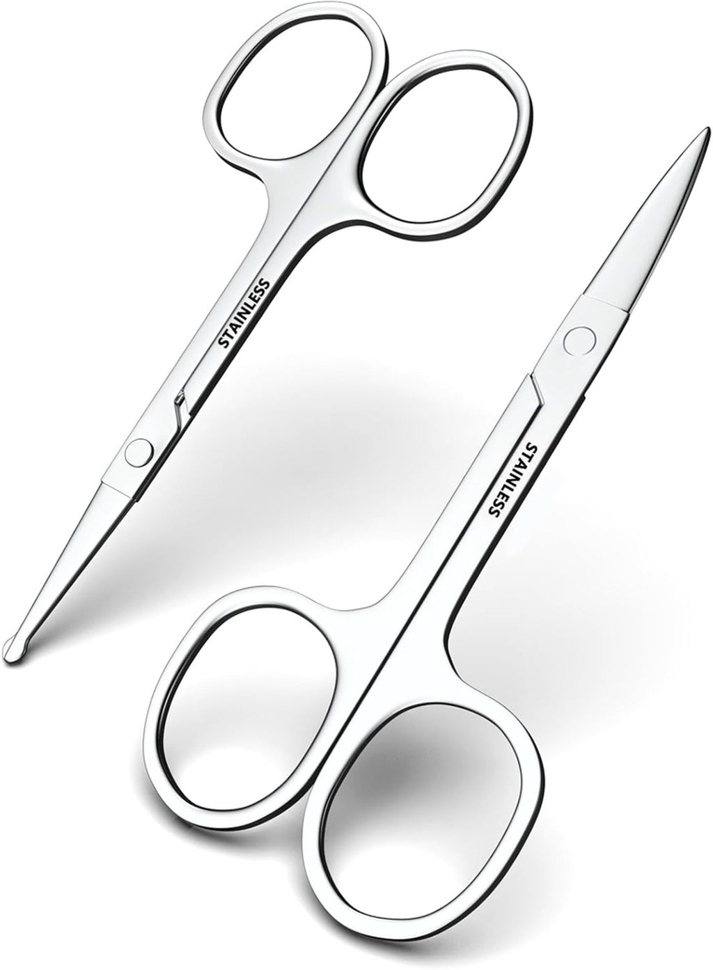 Stainless Steel Facial Grooming Scissors for Eyebrow, Nose & Beard Trimming