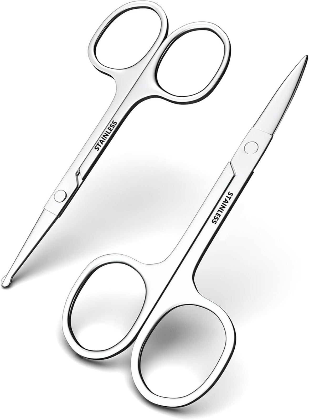 Stainless Steel Facial Grooming Scissors for Eyebrow, Nose & Beard Trimming