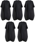Professional Waterproof Hair Salon Cape - Nylon with Metal Snap 5 Pack