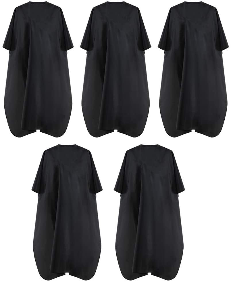 Professional Waterproof Hair Salon Cape - Nylon with Metal Snap 5 Pack