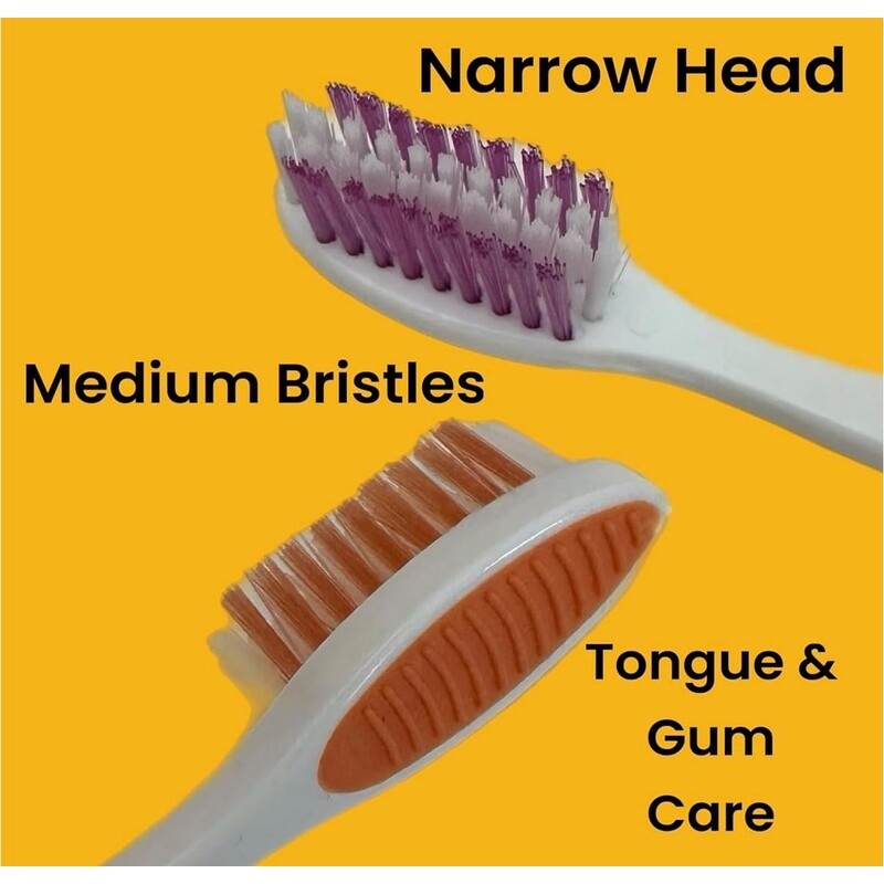 Foldable Travel Toothbrush with Medium Bristles - Compact & Ergonomic