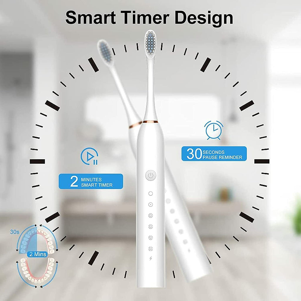 Wireless Sonic Electric Toothbrush with 6 Modes and Waterproof Design