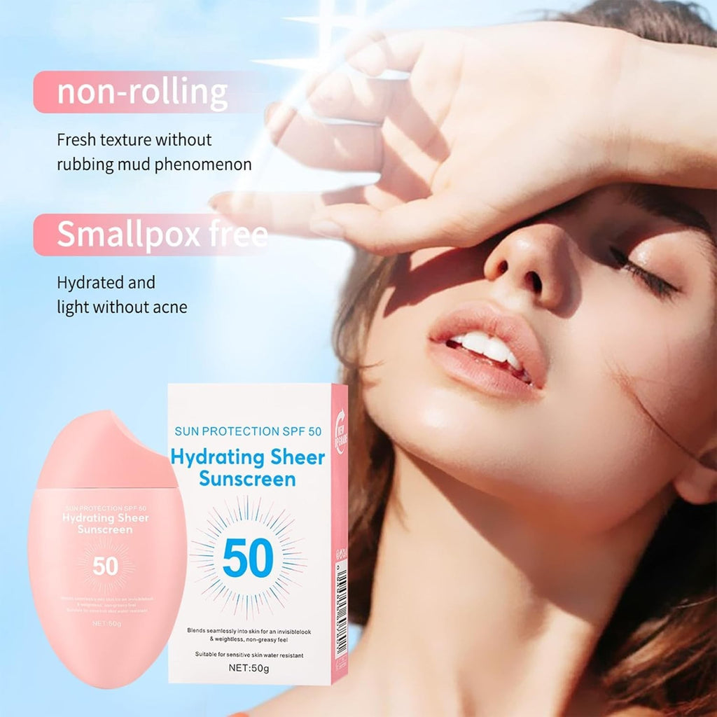 SPF 50+ Hydrating Water Gel Sunscreen - Waterproof, Non-Greasy, Light & Invisible