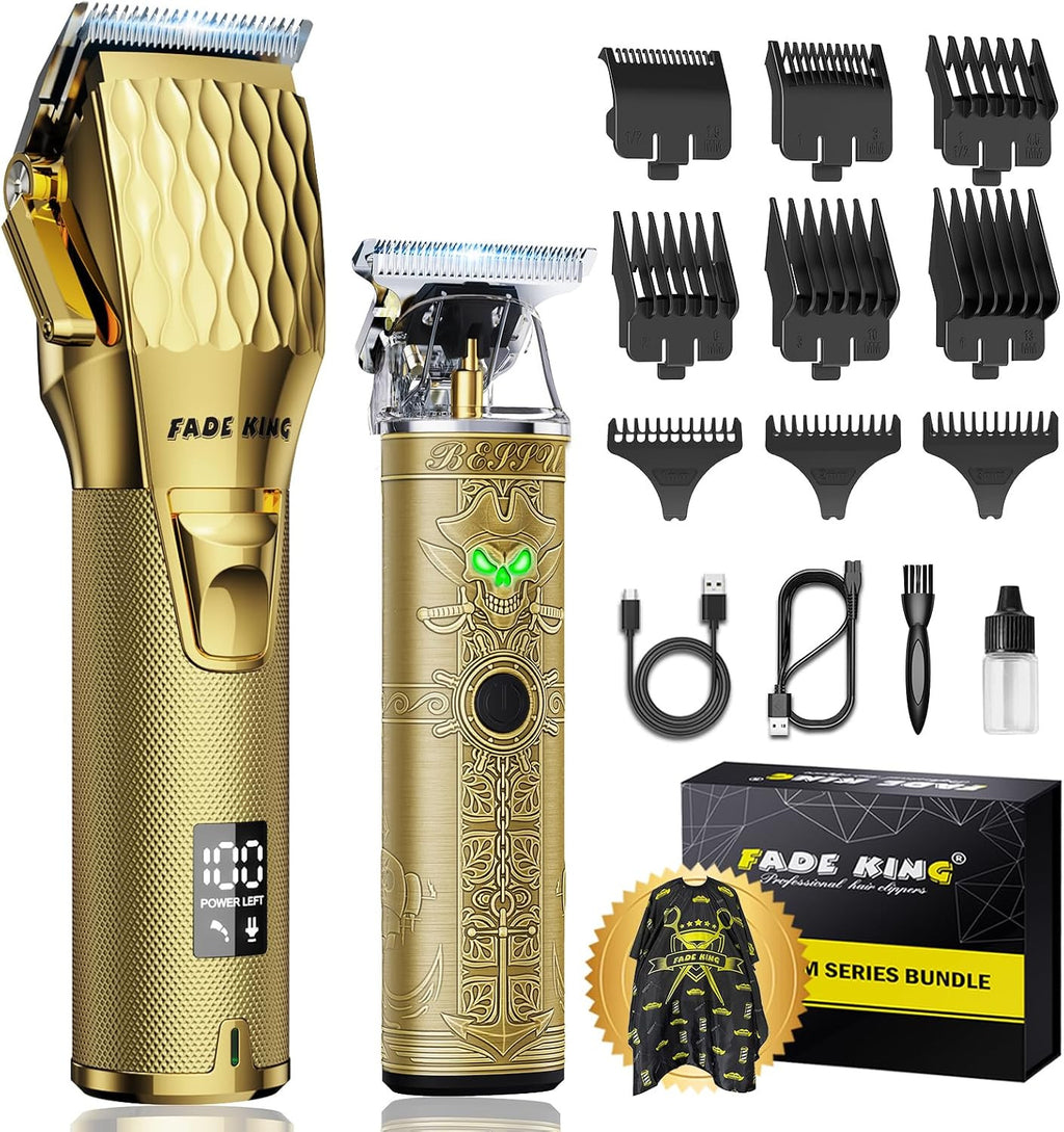 Cordless Hair Clippers & Trimmer Kit for Men - Professional Grooming Set