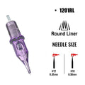Professional Purple Tattoo Cartridge Needle - Round Shader, 316L Stainless Steel, Sterile