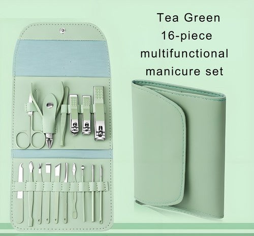 16-Piece Manicure Pedicure Nail Clipper Set with Storage Case