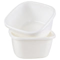 Large Plastic Deep Wash Basin 18 Quart Square Dishpan Set - White