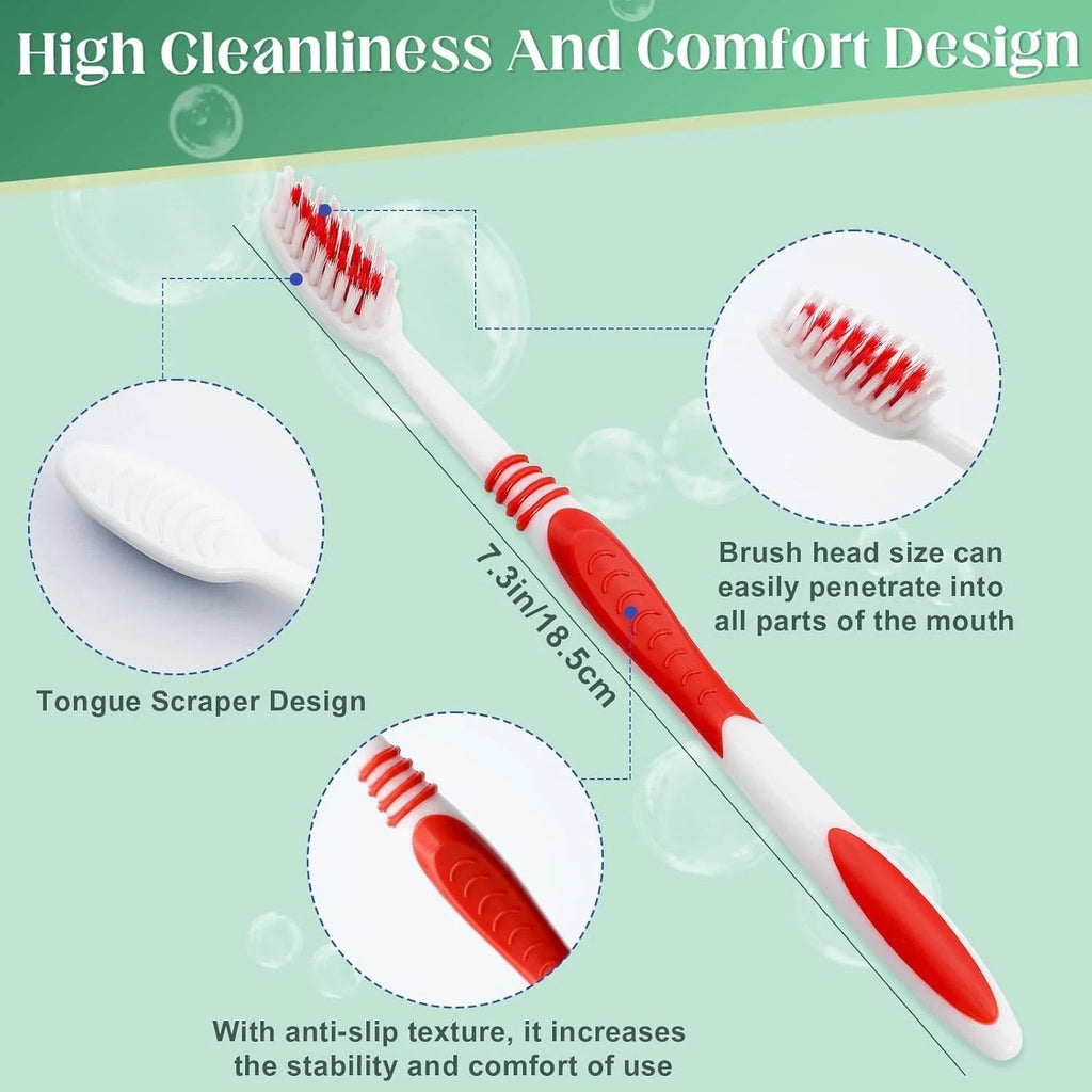 50 Pack Disposable Travel Toothbrushes with Pre-Applied Toothpaste Soft Bristles