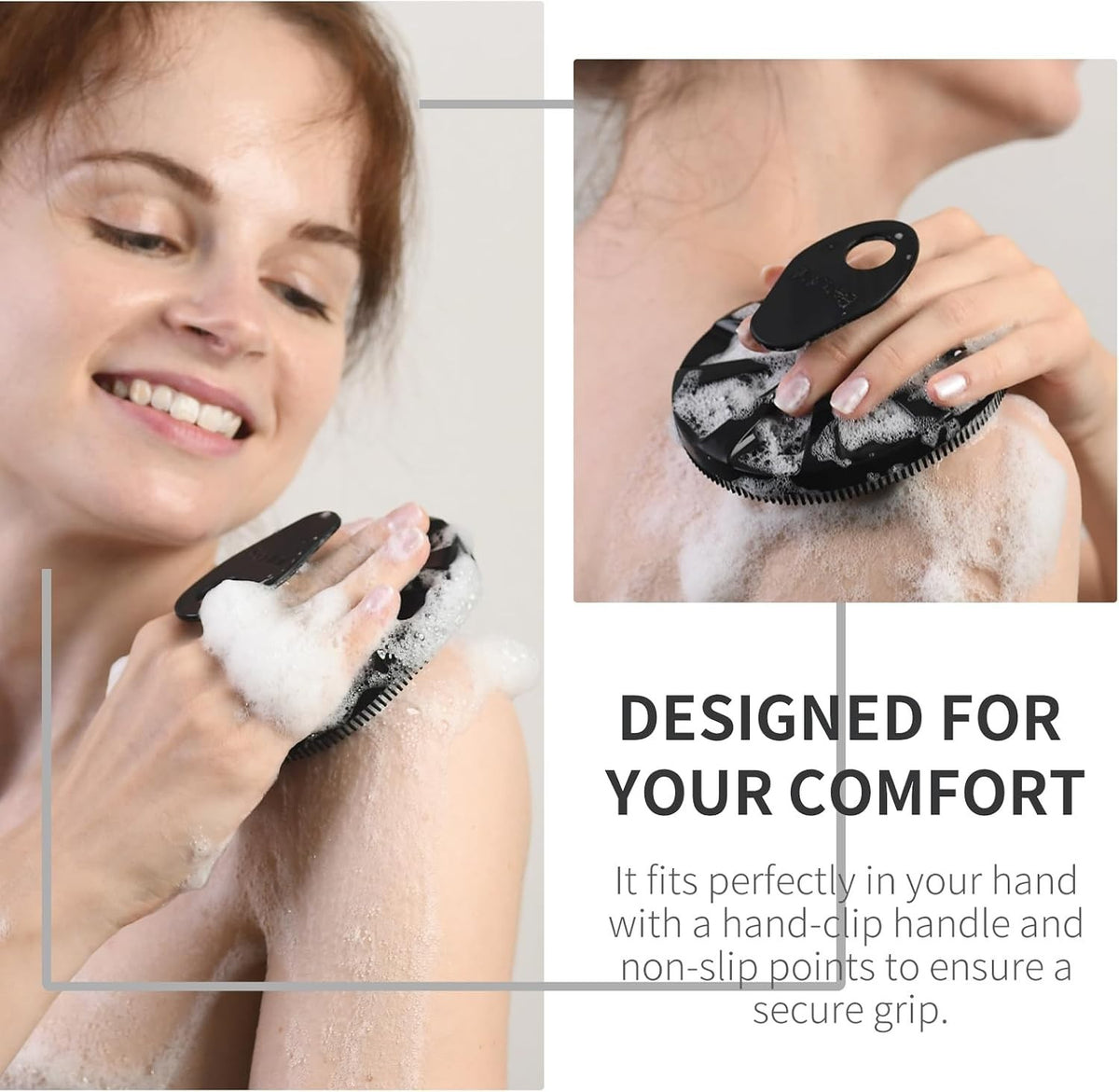 Silicone Body Scrubber for Gentle Exfoliation & Hygiene - Non-Porous, Reusable