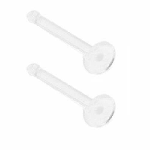 Flat Disc Top Nose Retainer 20G Clear Bio-Flexible 5/16" 8mm