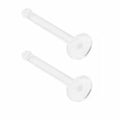 Flat Disc Top Nose Retainer 20G Clear Bio-Flexible 5/16" 8mm
