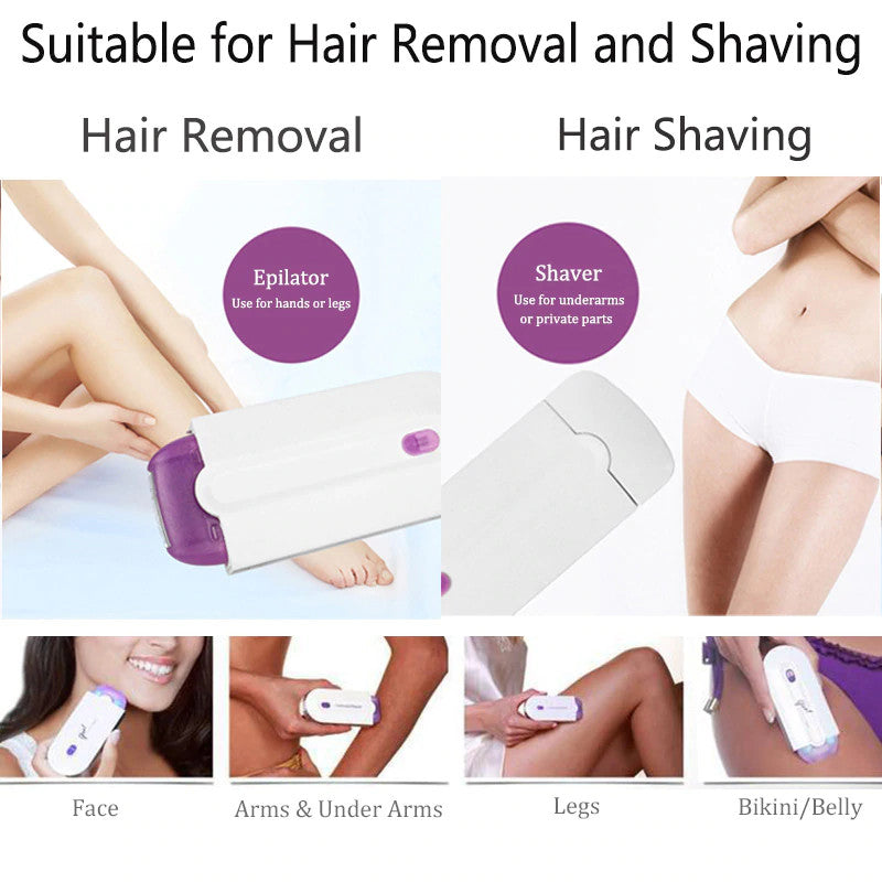 Women Painless Electric Hair Removal Epilator for Face & Body
