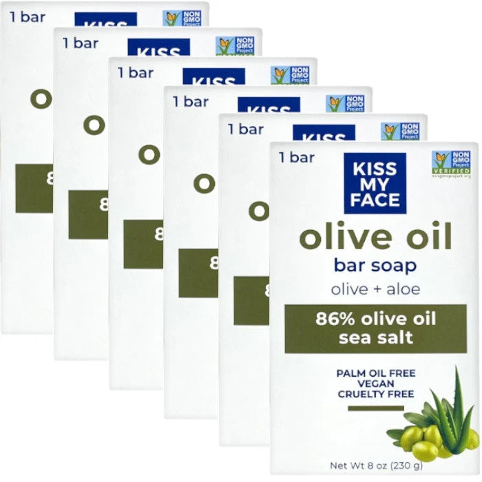 Olive Oil Bar Soap with Aloe Vera - Pack of 6 8oz Natural Skin Cleanser