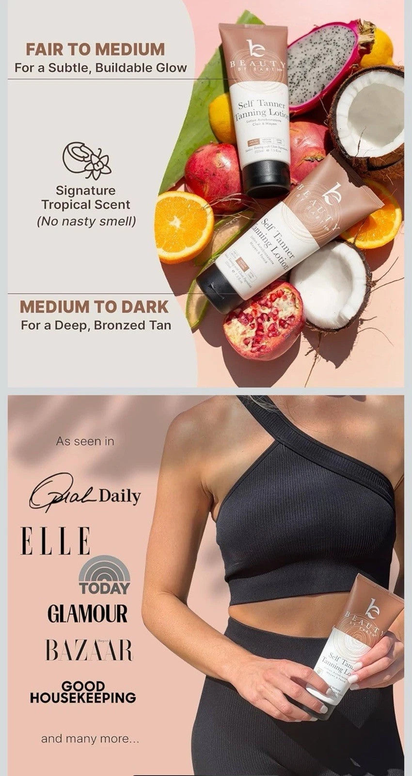 Organic Self Tanner Lotion Kit for Face & Body - Streak-Free Glow