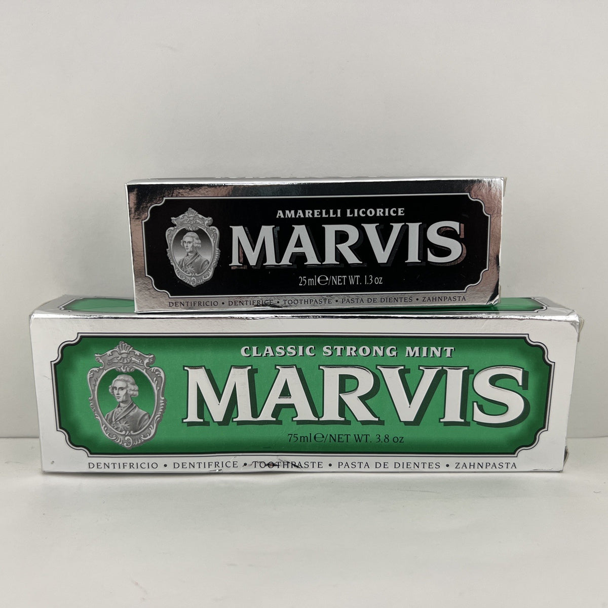 Marvis Strong Mint Toothpaste 3.8oz + Amarelli Licorice Travel Size Set