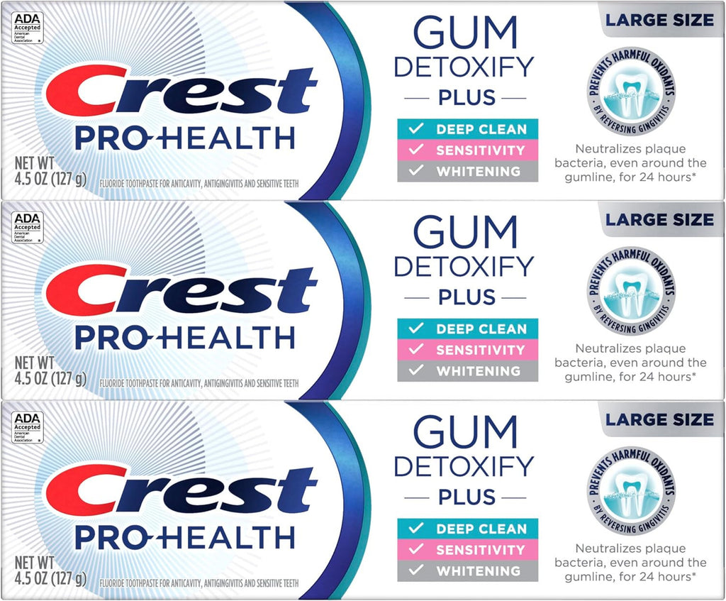 Crest Pro-Health Gum Detoxify Plus Toothpaste Pack of 3 - Deep Clean & Sensitive Care
