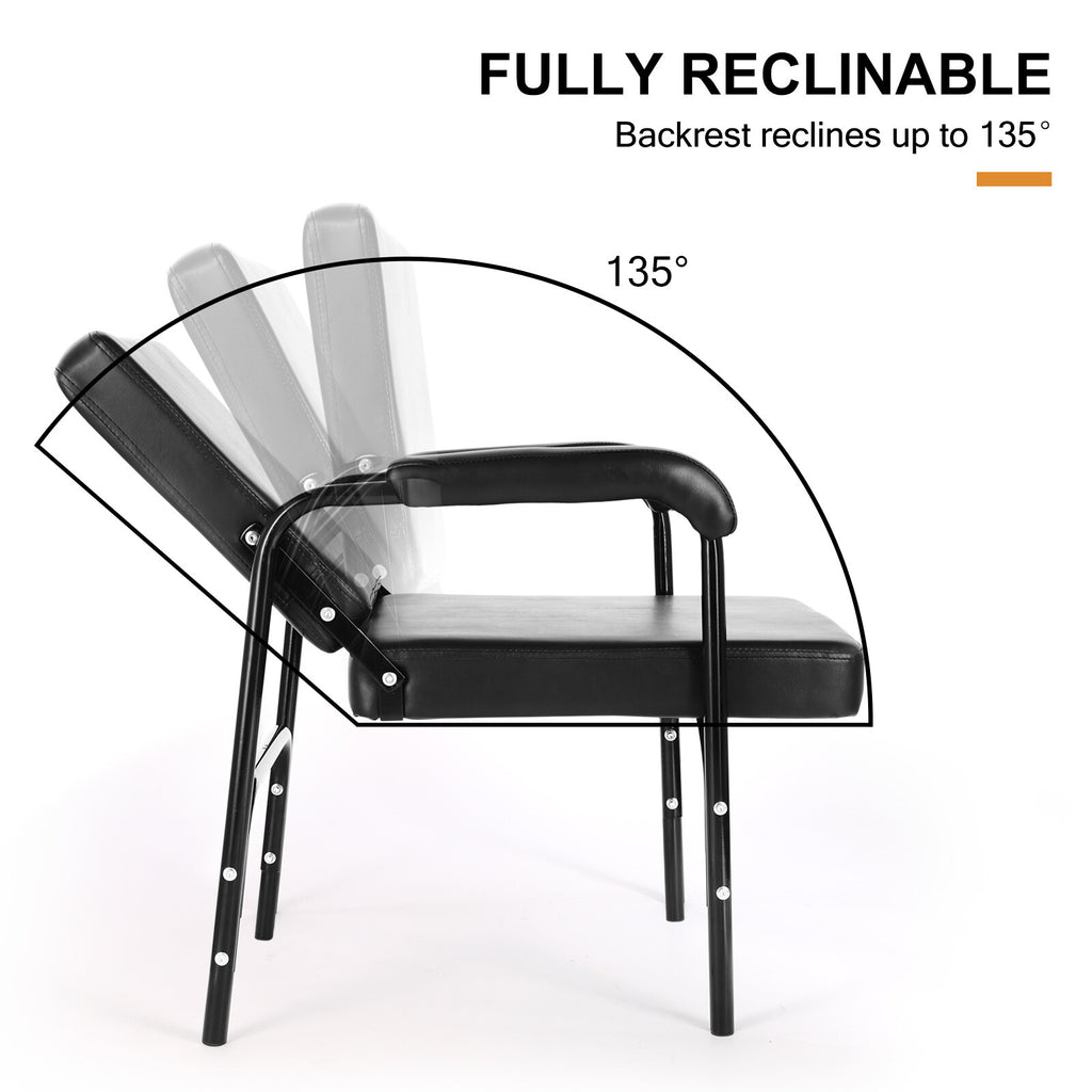 Reclining Shampoo Chair Salon Barber Spa Hair Styling Chair Black