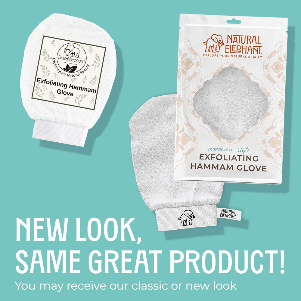 Natural Elephant Exfoliating Hammam Glove for Body Scrub Pearl White