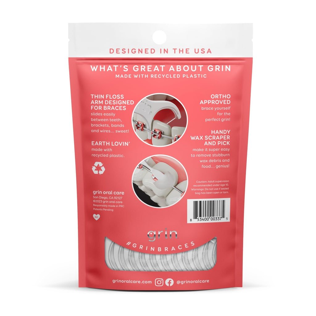 Braces Floss Picks - 60 Count Dental Flossers for Braces & Wires