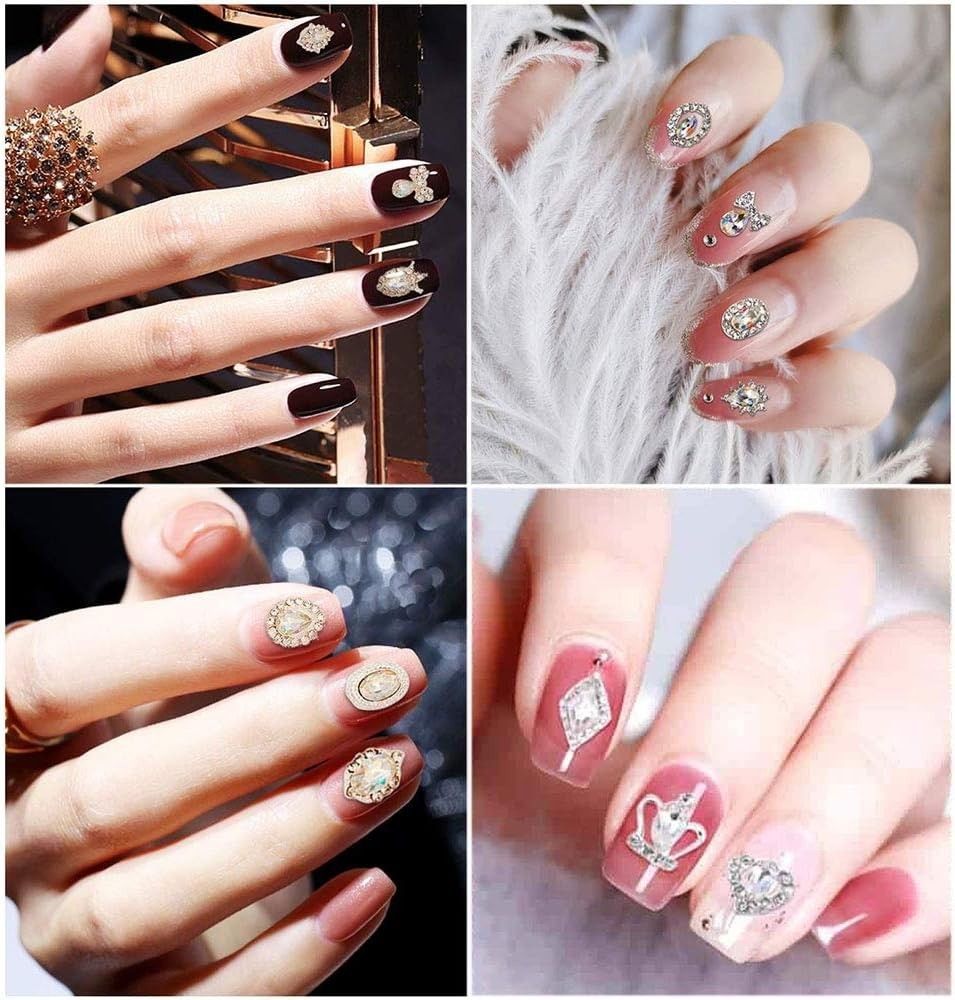 Crystal AB Nail Charms Set - 48PCS Sparkling Rhinestones for Nail Art