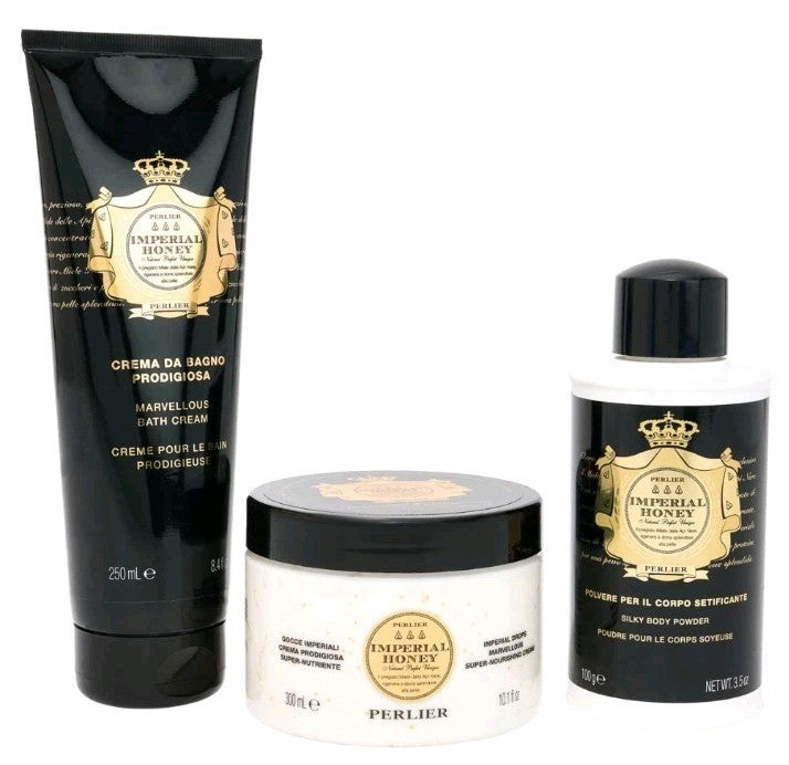 Imperial Honey Shower Cream Body Lotion & Talc-Free Powder Set