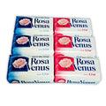 Rosa Venus White & Pink Bar Soap Set - 6 Bath Bars, 5.3 oz Each