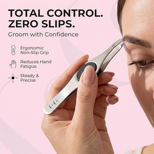 Stainless Steel Slant Tip Tweezers for Eyebrow and Facial Hair Removal