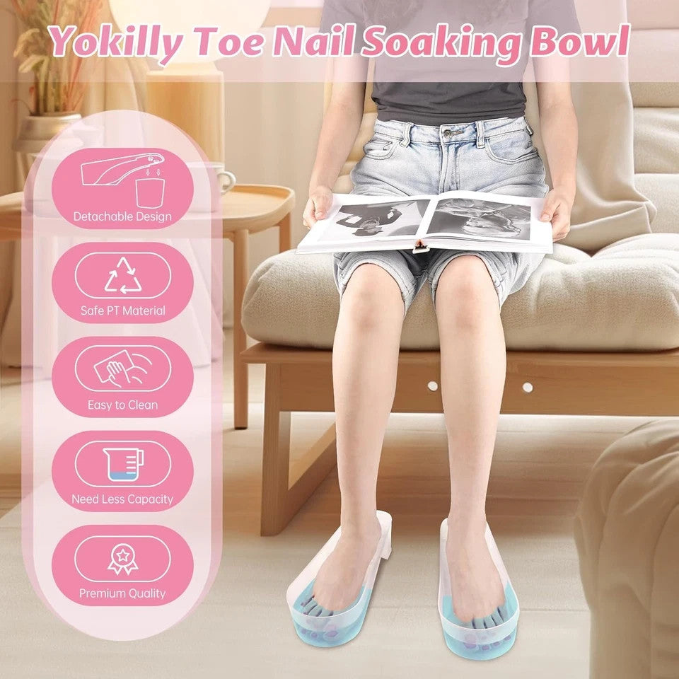Toe Nail Soaking Bowl Set - Shoe-Shaped Foot Bath for Nail Care, 2 Pieces