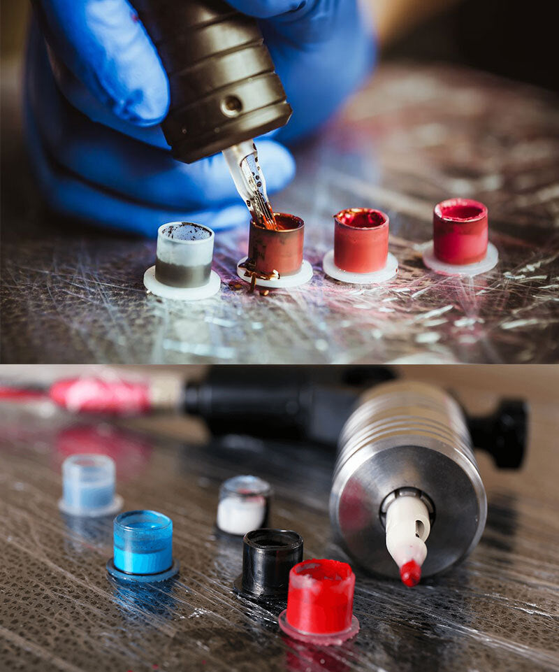 Disposable Ink Cups Flat Bottom, Mixed Sizes & Counts for Tattooing