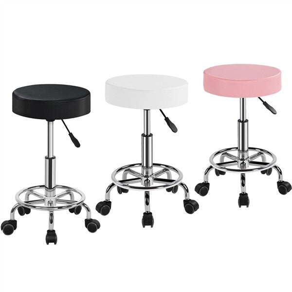Adjustable Salon Spa Stool with Swivel Castors and Footrest
