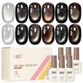 6-Color Cat Eye Gel Nail Polish Set with Magnet - Long-Lasting, Toxin-Free