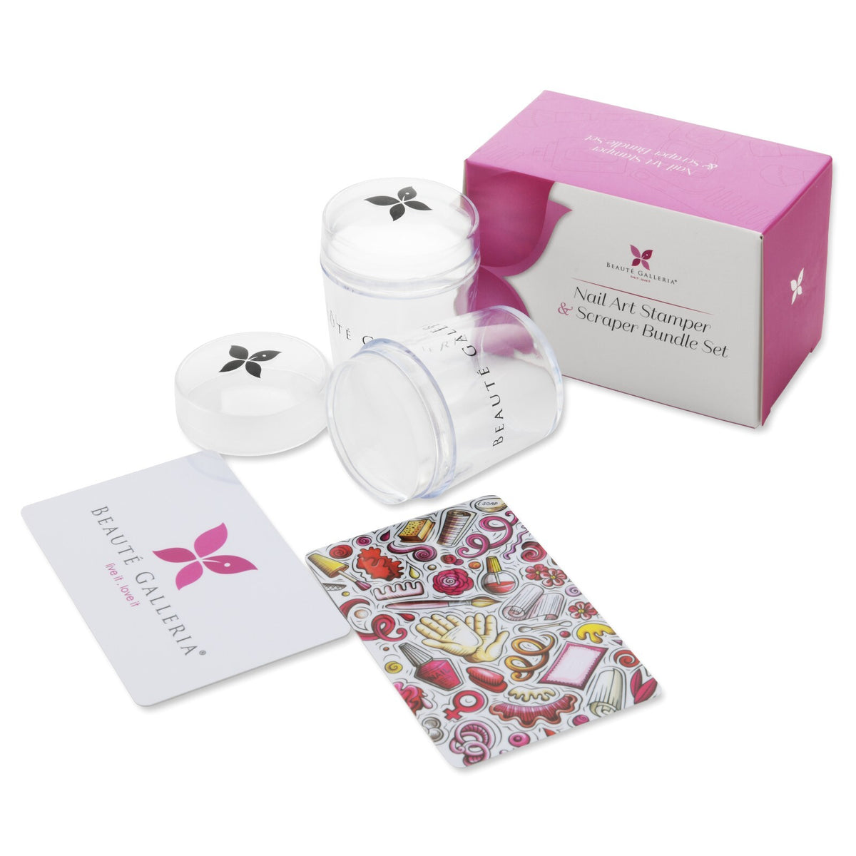Nail Art Stamper and Scraper Set - 4 Pieces for DIY Nail Design