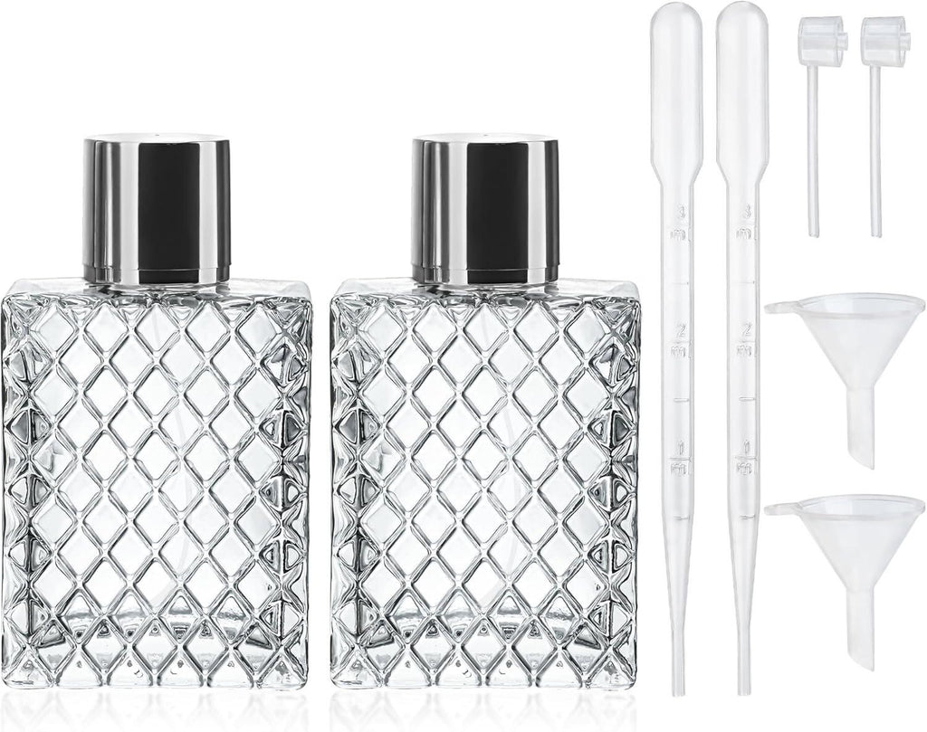 6 Pack Refillable Glass Spray Bottles - 100ml Fine Mist Perfume Atomizer