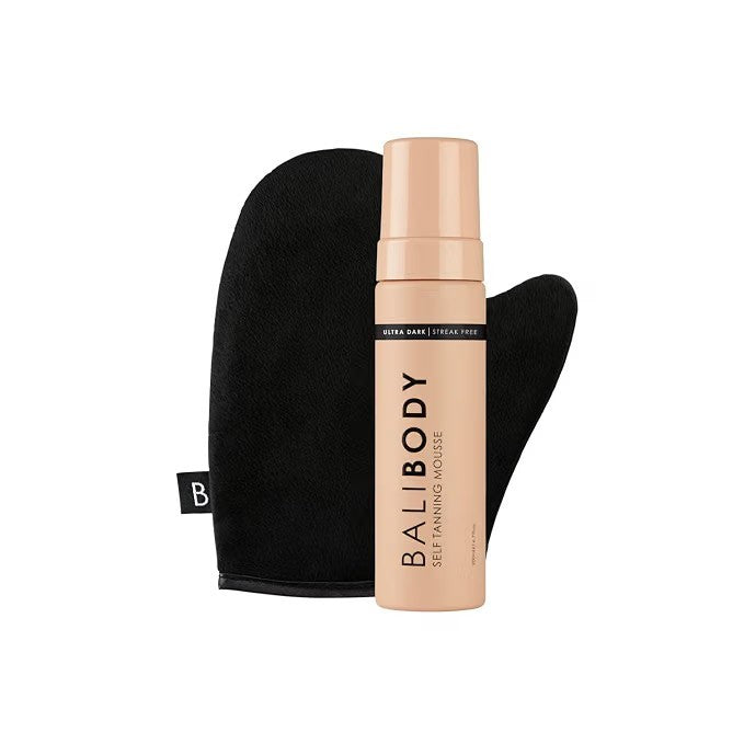 Ultra Dark Self Tanning Mousse & Mitt Set with Bag - Natural Glow
