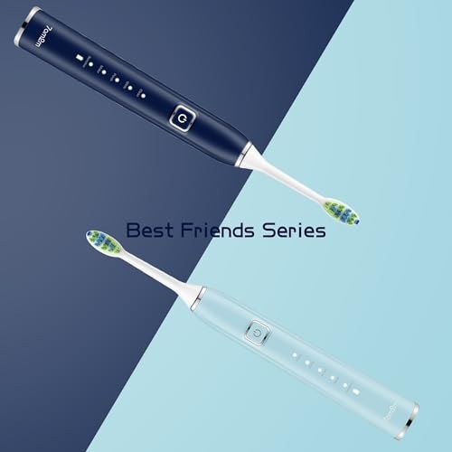 Electric Sonic Toothbrush Set for Adults & Kids - 12 Brush Heads, 2 Pack