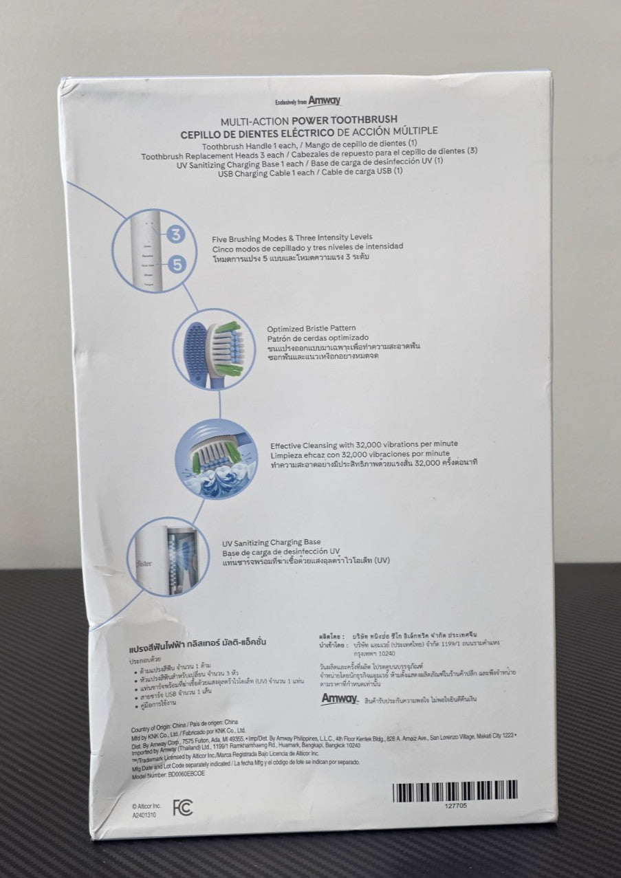 Electric Toothbrush System with 5 Modes UV Sanitizer & Replacement Heads