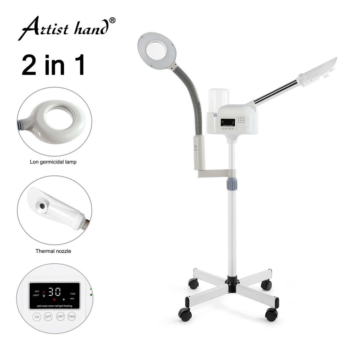 Facial Steamer with 5X Magnifying Lamp Ozone Spa Skin Care Machine