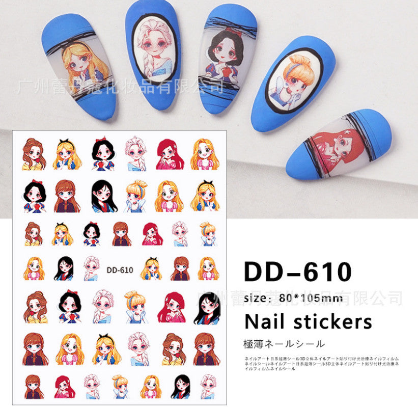 3D Nail Stickers for Nail Art - Princess Crown Pattern, Adhesive Transfer Decals for DIY Nails