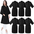 Black Salon Robe 6-Pack Waterproof Client Gowns for Haircut & Styling