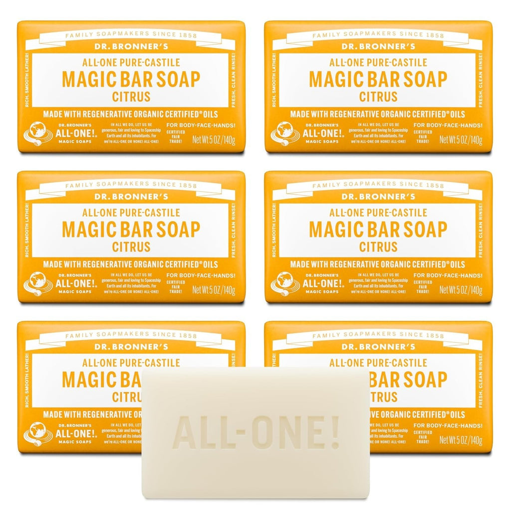 Pure Castile Bar Soap 6oz & 12 Pack Natural Vegan Organic Skin Care