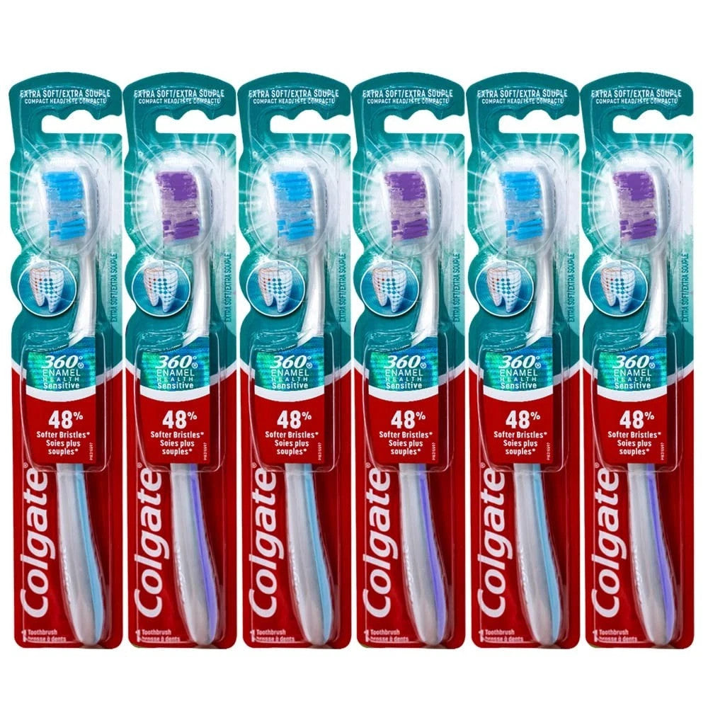 Sensitive Toothbrush Pack of 6 with Ultra-Soft Bristles for Enamel Care