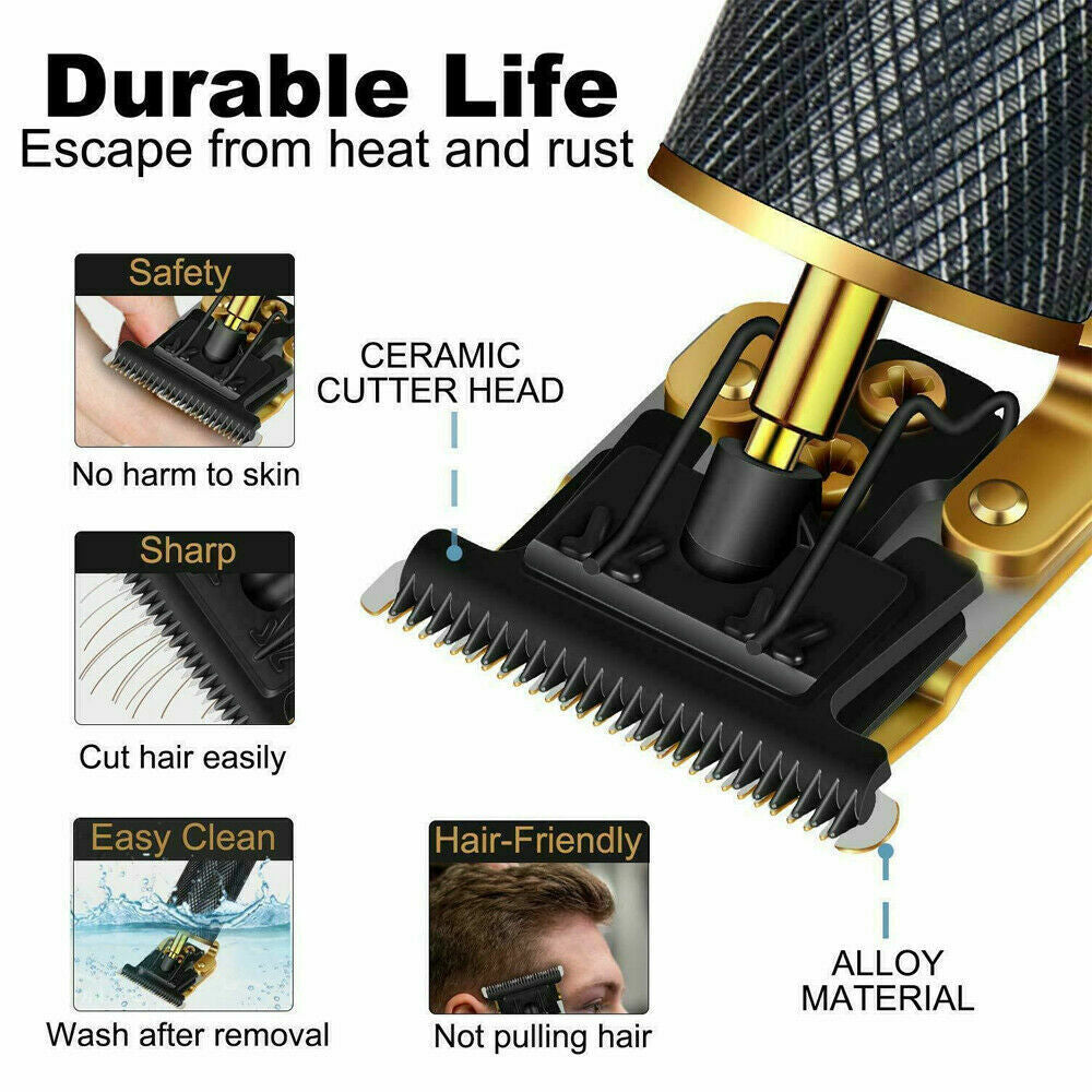 Professional Cordless Hair Clipper & Beard Trimmer with T Blade for Men & Women