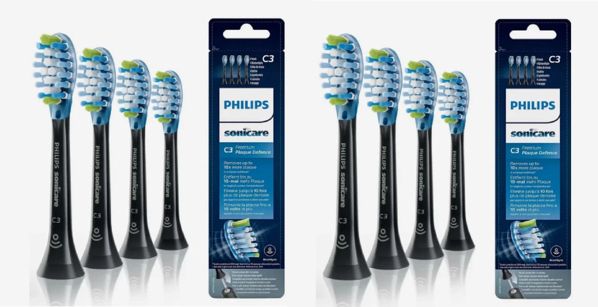 Philips Sonicare C3 Premium Plaque Control Toothbrush Heads Black - 8 Pack