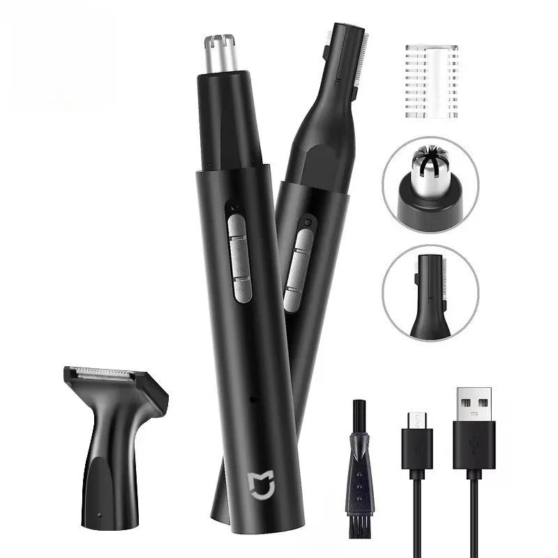 Electric Nose Ear Hair Trimmer - Painless 3-in-1 Rechargeable Grooming Clipper
